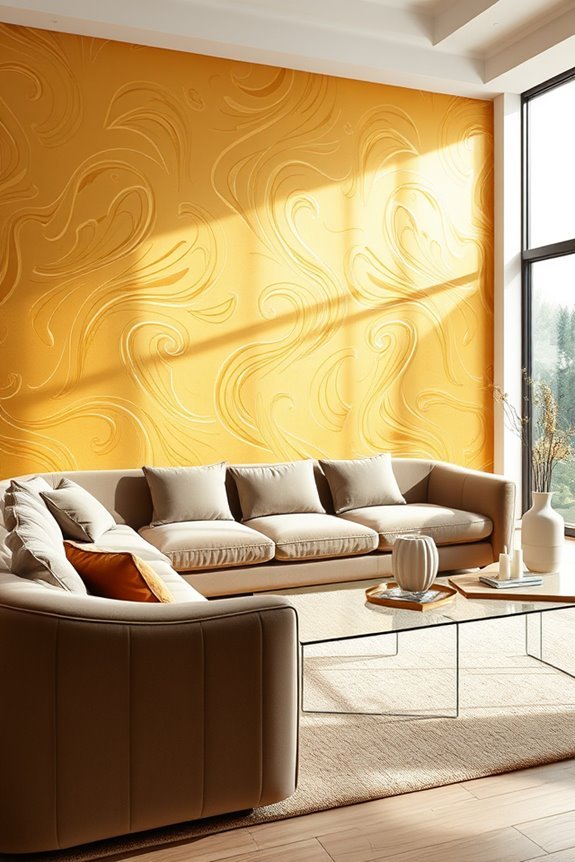 abstract gold living room
