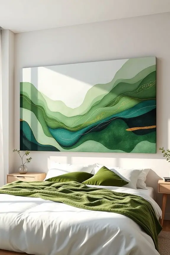 abstract green landscape decor