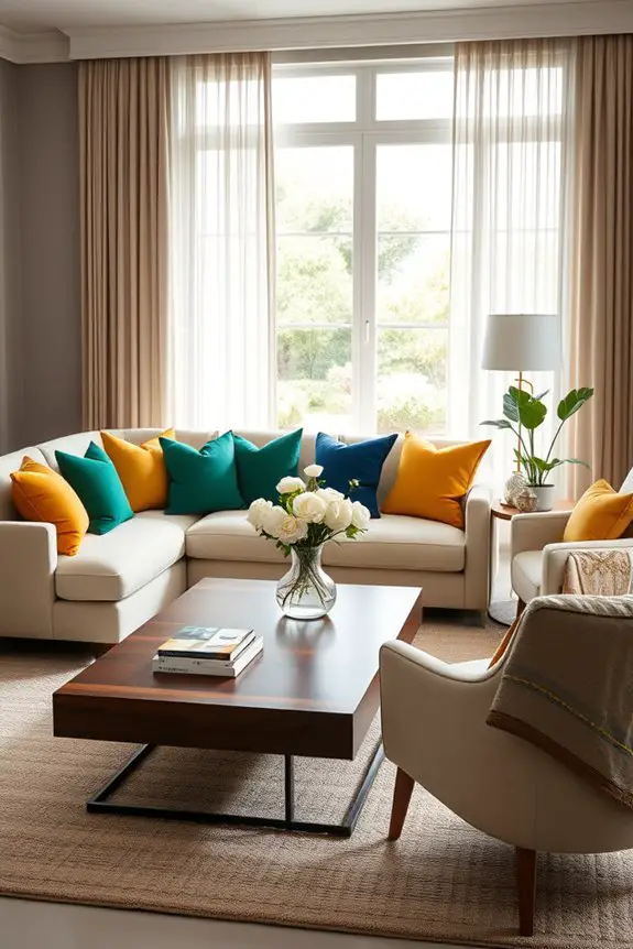accent pillows enhance decor