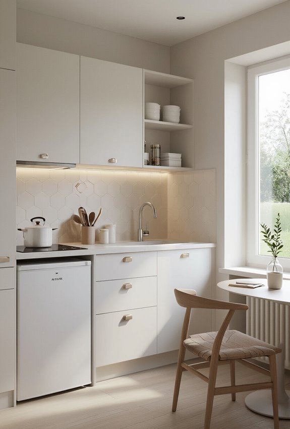 accessible well lit non slip kitchenette