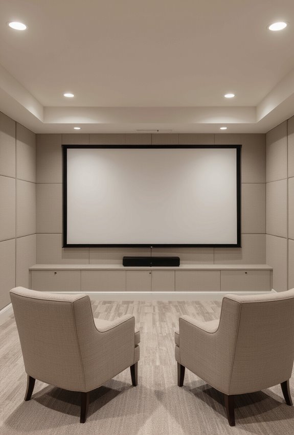 acoustic projector screen wall