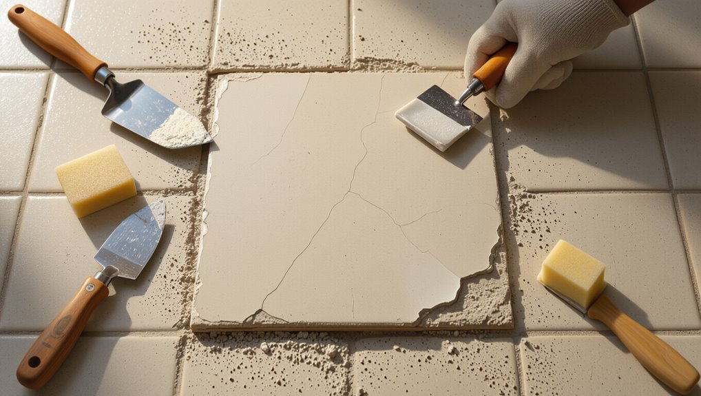 address damaged tiles promptly
