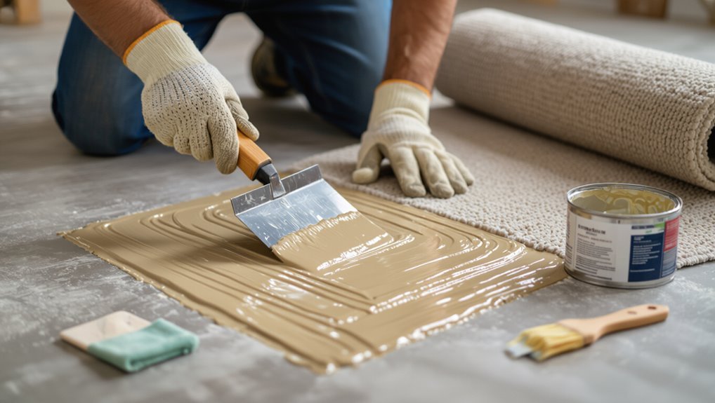 adhesive application and curing