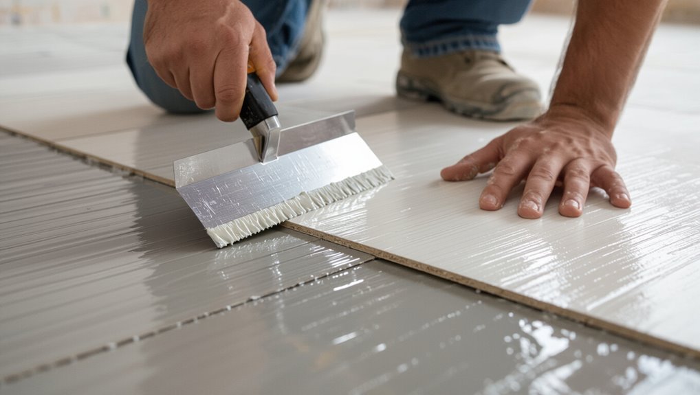 adhesive application for tiles