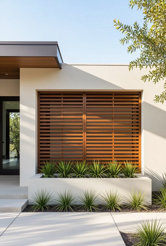 adjustable horizontal louvered privacy screens