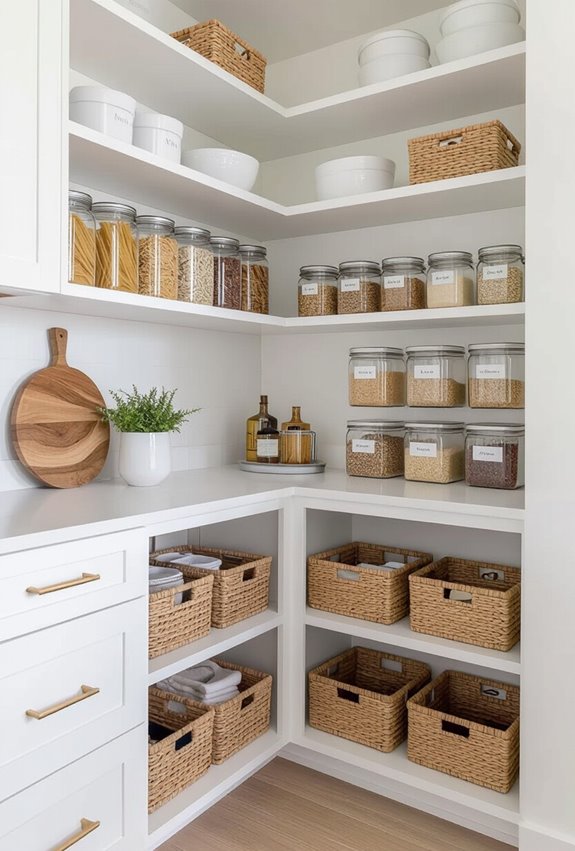 adjustable shelves maximize corner storage