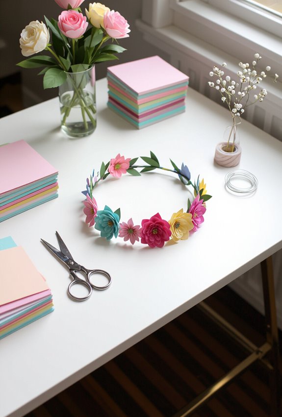 adjustable symbolic paper flower crown