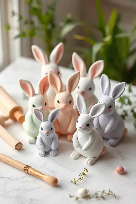 adorable bunny figurines crafting