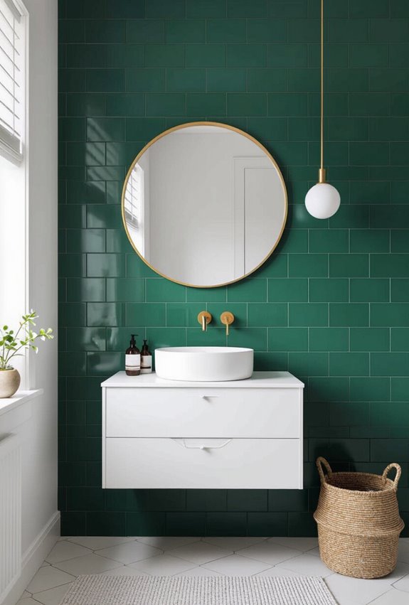 affordable removable dark green tiles