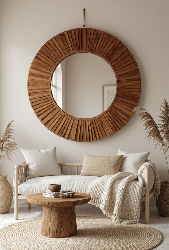 african wood carved mirror