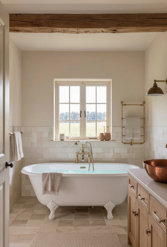 aged brass and copper accents