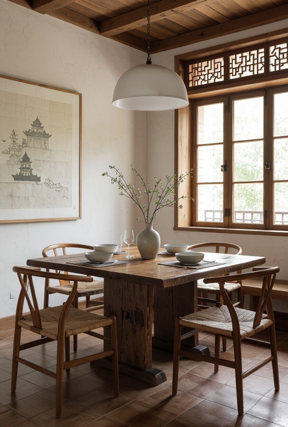 aged chinese timber character