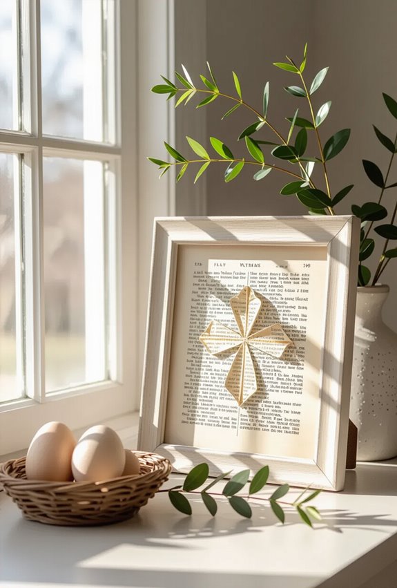 aged scripture framed floral collage