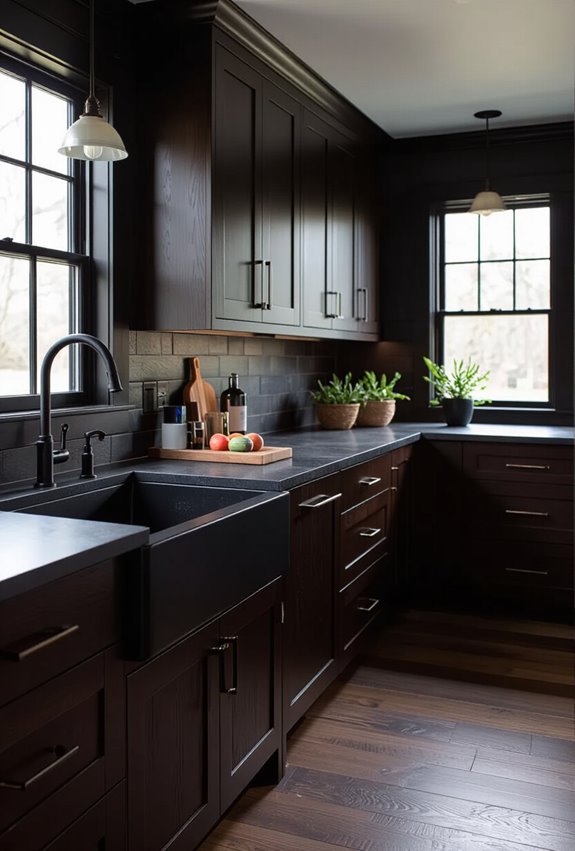 aged tactile dark cabinetry