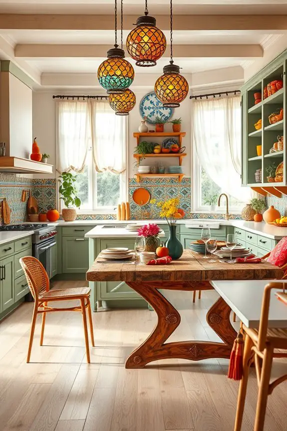 airy boho kitchen design