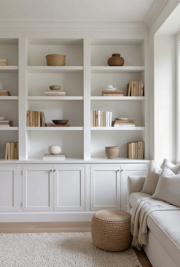 airy minimalist white shelving