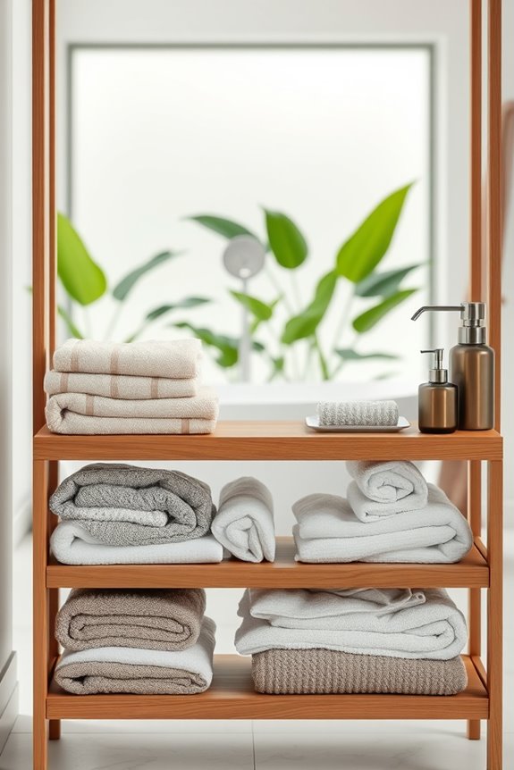 airy open towel storage