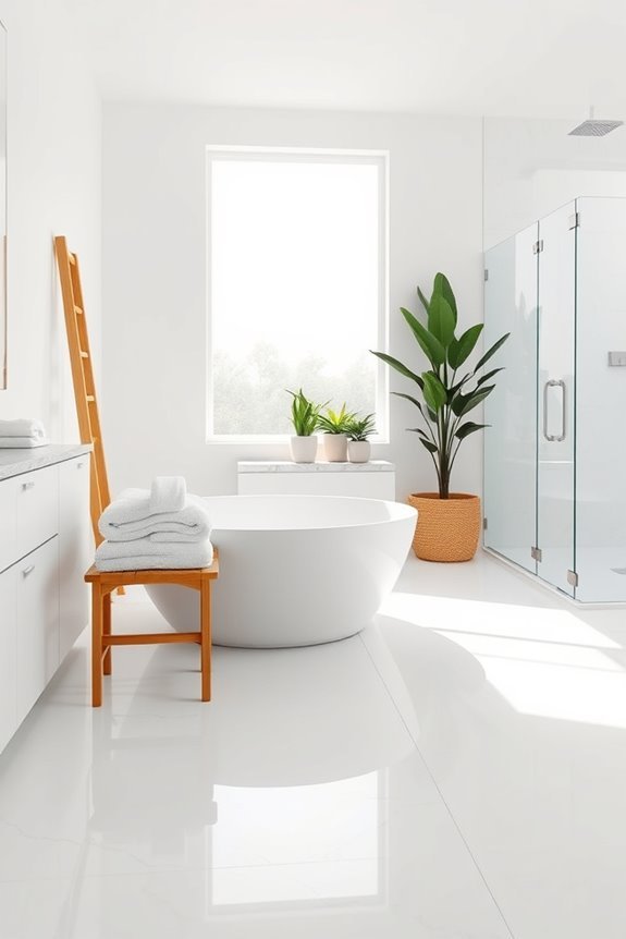 airy serene bathroom design