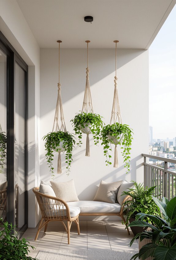 airy suspended macram plant hangers