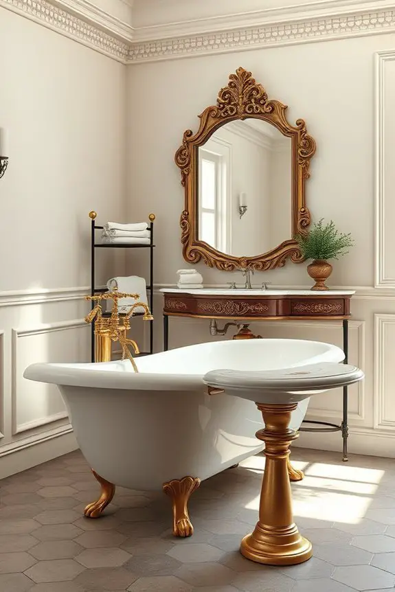 antique elegance in bathrooms