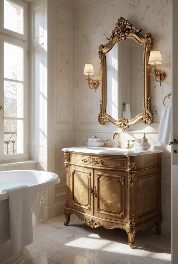 antique focal french bath