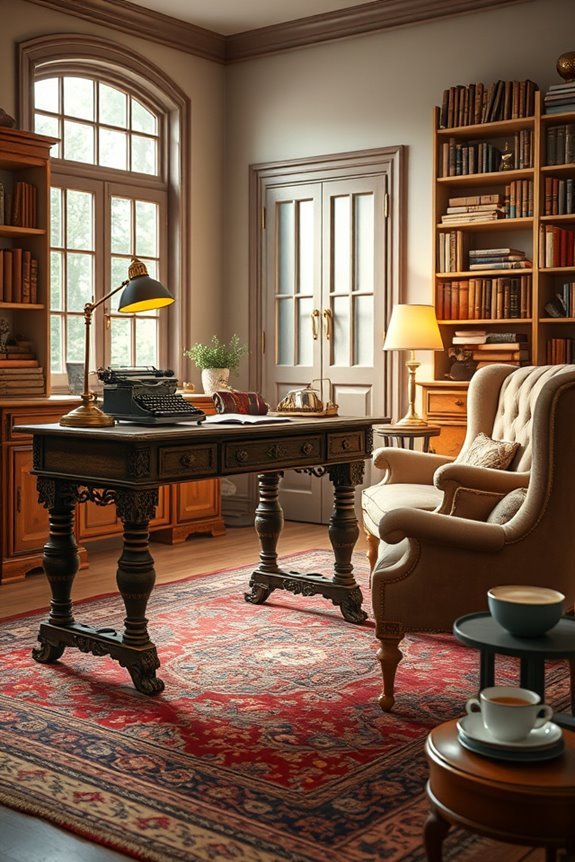 antique furniture enhances workspace