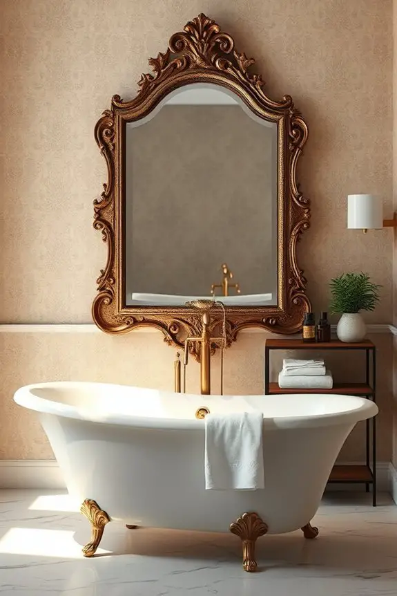 antique mirror bathroom accent