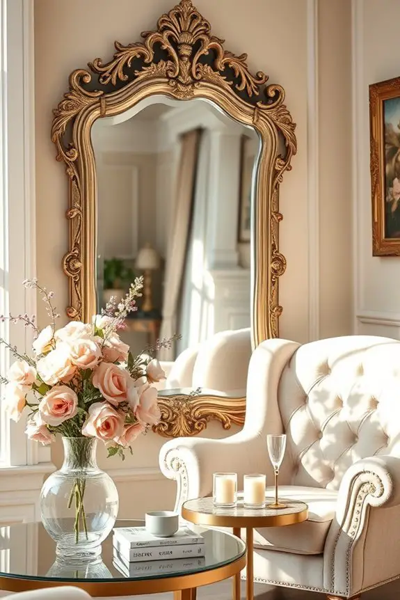 antique mirrors enhance decor