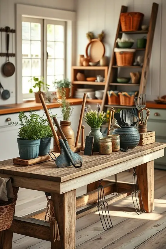antique tools enhance decor