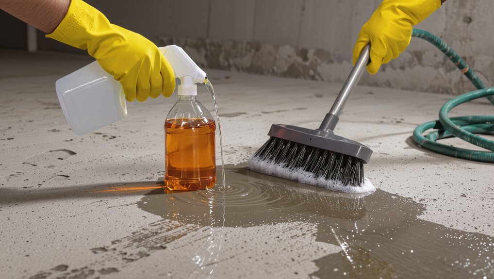apply and agitate cleaner