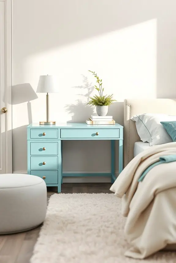aqua blue desk accessories