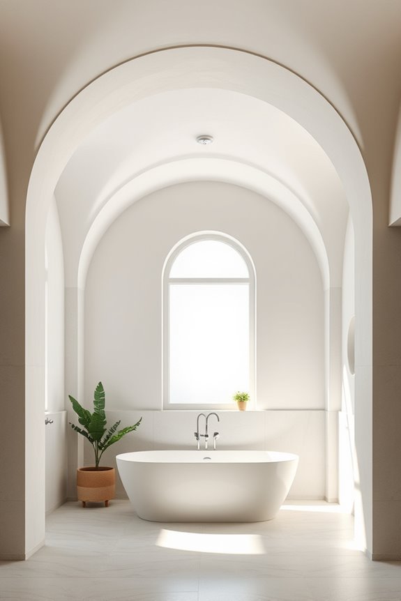 arched ceilings enhance bathroom aesthetics