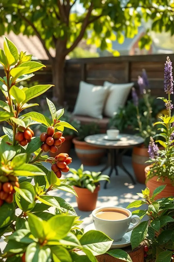 aromatic coffee garden planting