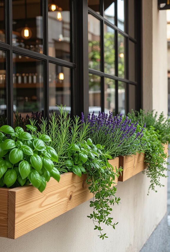 aromatic herb window boxes