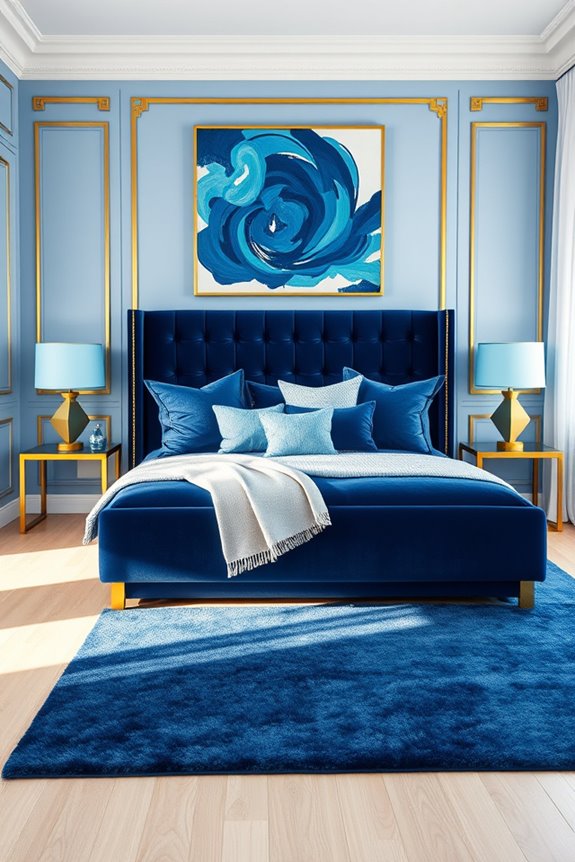 art deco blue sophistication