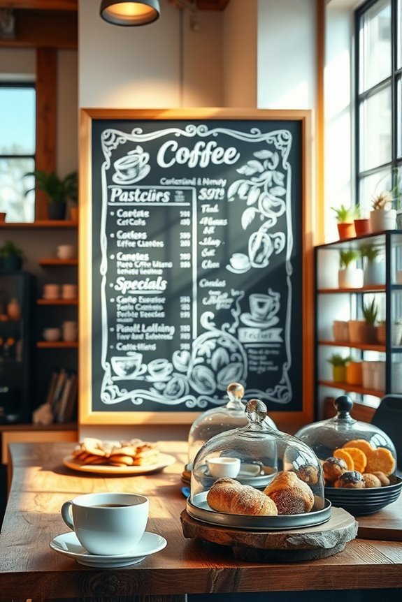 artful chalkboard menu displays