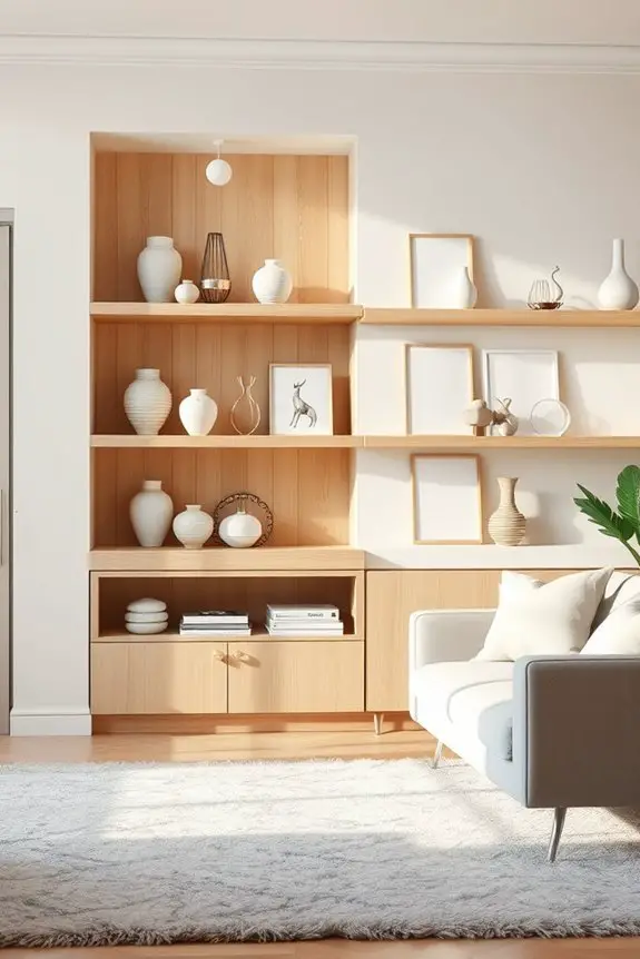 artful display shelf arrangement