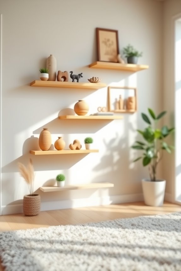 artful wall mounted shelf display