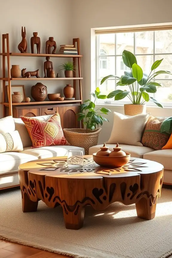 artisan carved wooden decor