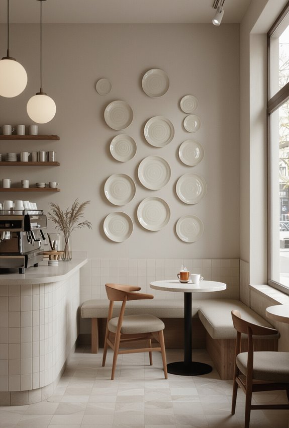 artisanal asymmetrical ceramic plate display