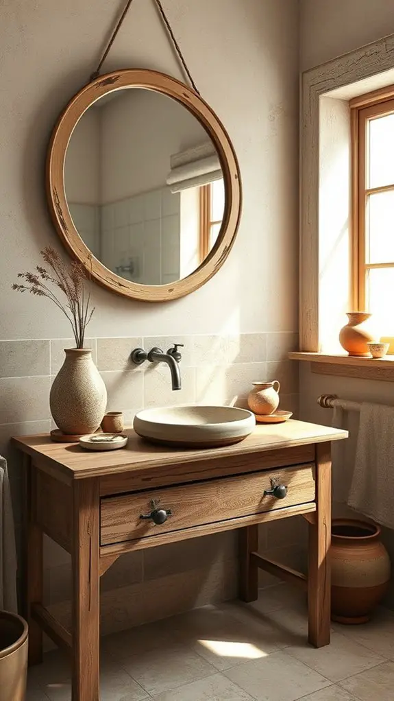 artisanal pottery bathroom decor