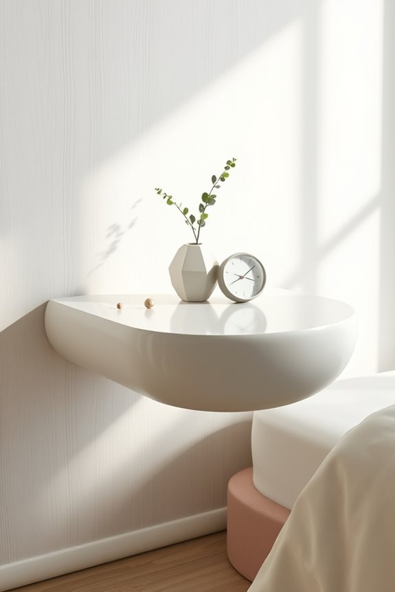 artistic asymmetrical bedside table