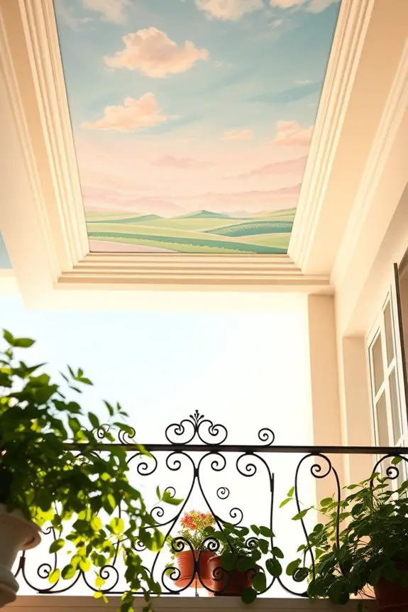 artistic balcony ceiling murals