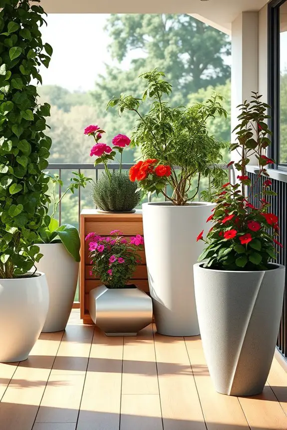 artistic balcony plant display