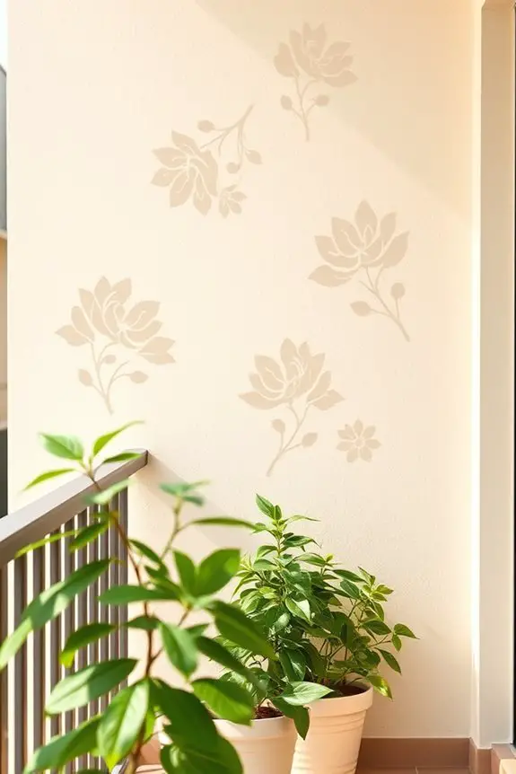 artistic balcony wall stencils