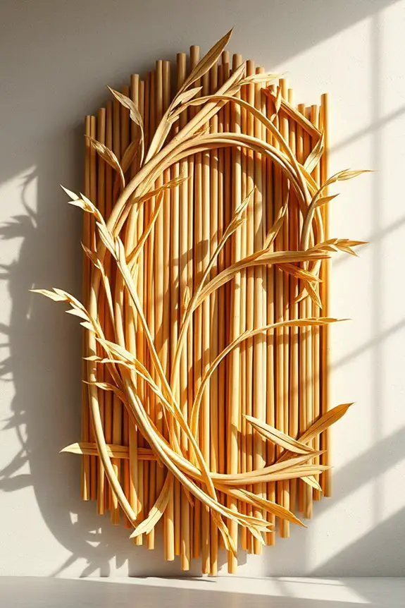 artistic bamboo wall sculptures