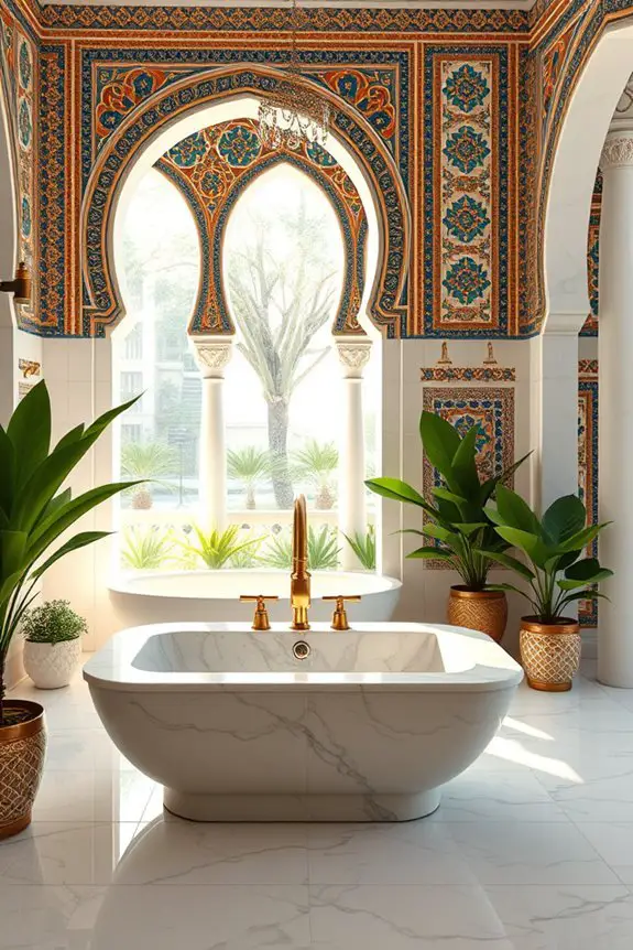 artistic bathroom backsplash transformation