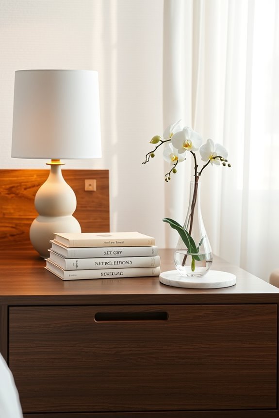 artistic bedside table arrangement