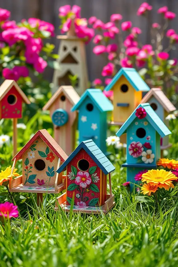 artistic birdhouses enhance gardens