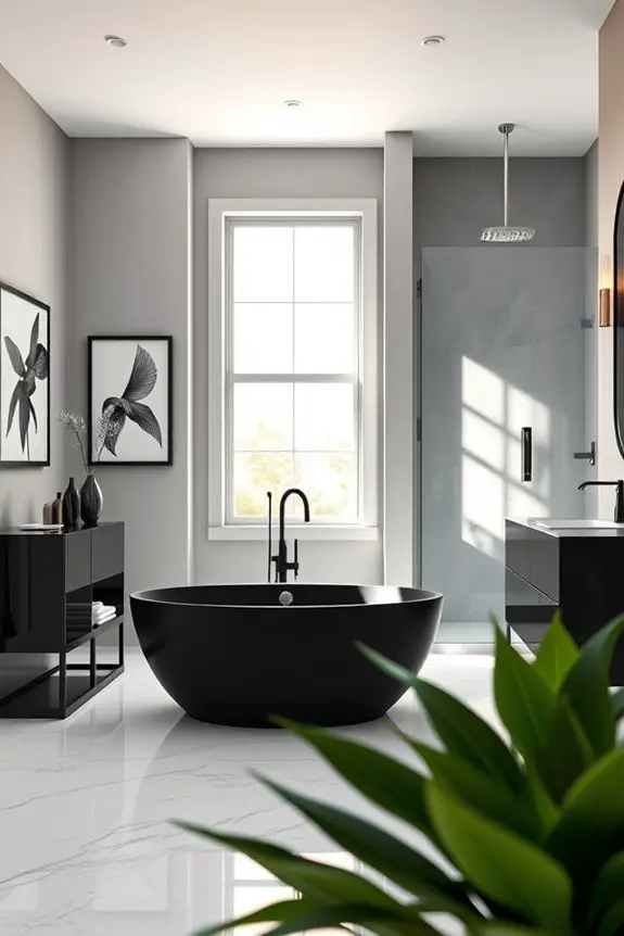 artistic black bathroom decor